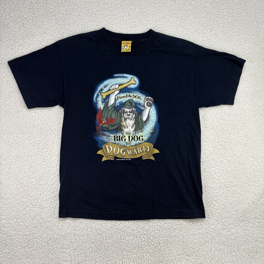 Vintage Harry Potter Big Dogs Dogwarts Parody T Shirt Youth XL 16-18 Retro Y2K